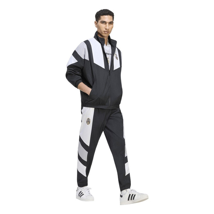 ADIDAS Felpa Juve Full Zip Woven Eqt Nero Bianco Uomo