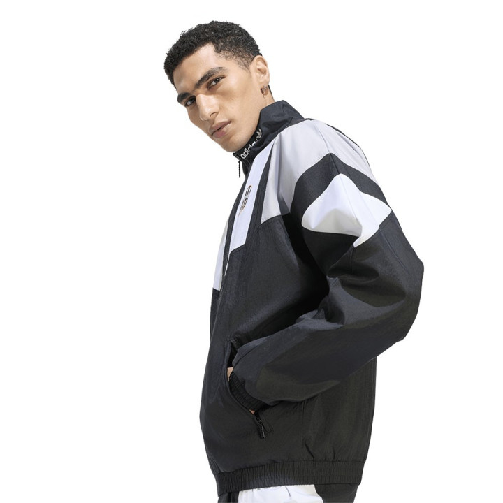 ADIDAS Felpa Juve Full Zip Woven Eqt Nero Bianco Uomo