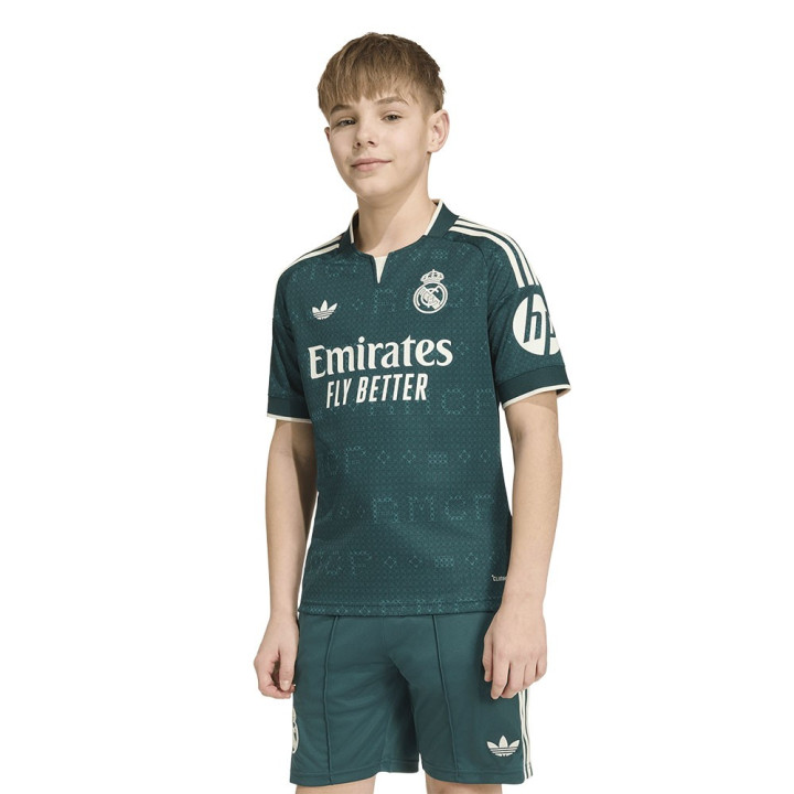ADIDAS Maglia Calcio Real Madrid Away 26 27 Verde Bianco Bambino