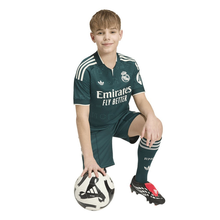 ADIDAS Maglia Calcio Real Madrid Away 26 27 Verde Bianco Bambino