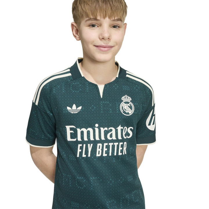 ADIDAS Maglia Calcio Real Madrid Away 26 27 Verde Bianco Bambino