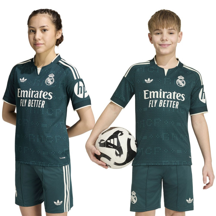 ADIDAS Maglia Calcio Real Madrid Away 26 27 Verde Bianco Bambino