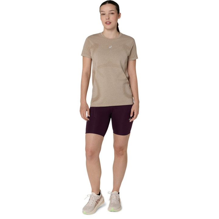 Asics T-Shirt Running Road Seamless Grigio Donna