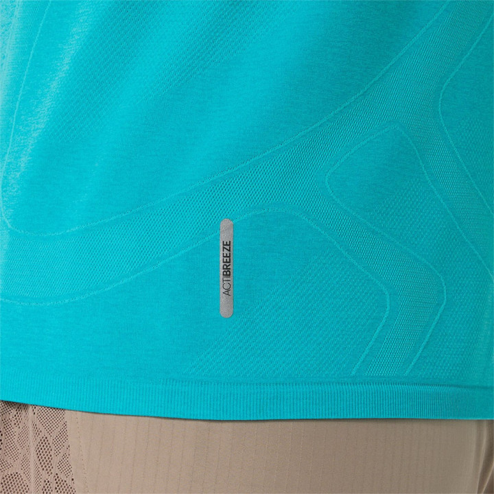 Asics T-Shirt Running Road Seamless Energy Aqua Donna