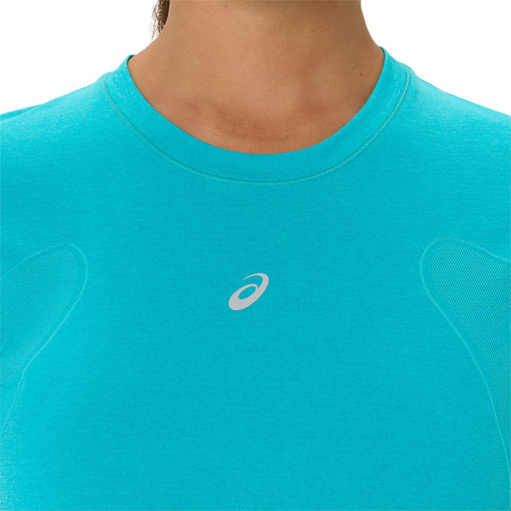 Asics T-Shirt Running Road Seamless Energy Aqua Donna