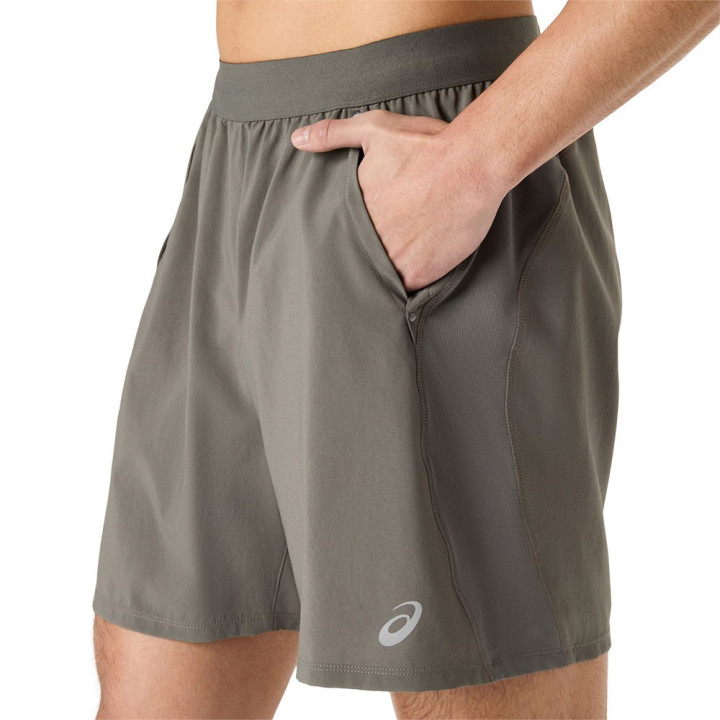 Asics Pantaloncini Running Road 2In1 7" Truffle Grigio Uomo