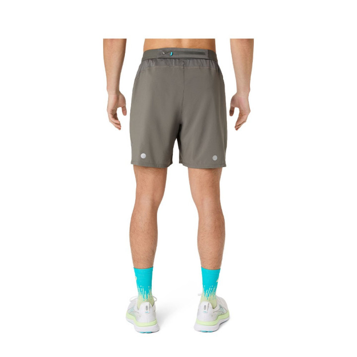 Asics Pantaloncini Running Road 2In1 7" Truffle Grigio Uomo