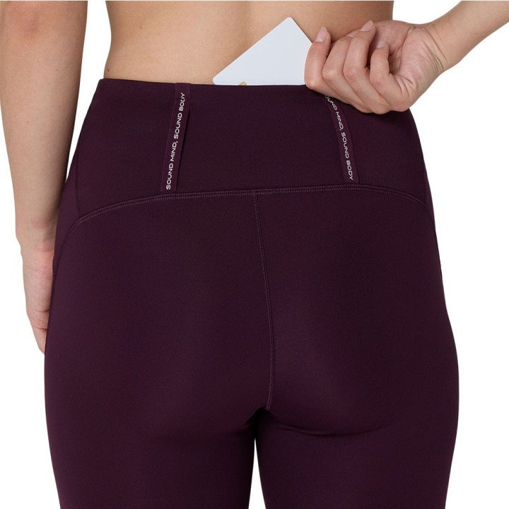 Asics Tight Running Road High Waist 8In Dark Aubergine Donna