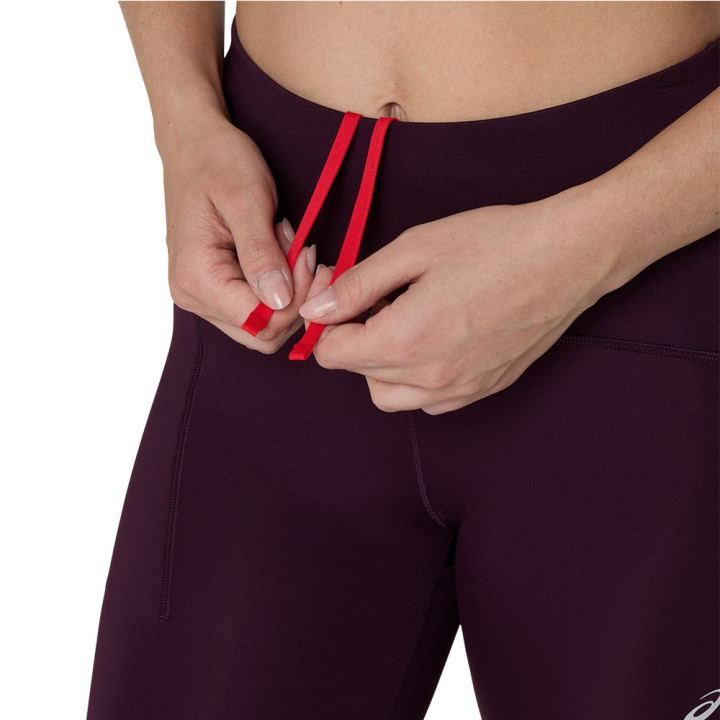 Asics Tight Running Road High Waist 8In Dark Aubergine Donna