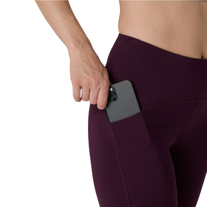 Asics Tight Running Road High Waist 8In Dark Aubergine Donna