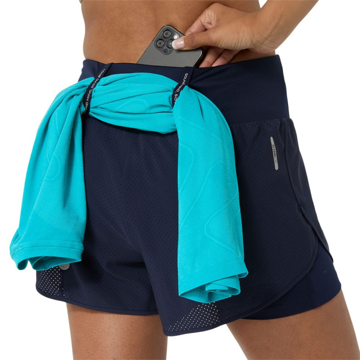Asics Pantaloncini Running Road 2-N-1 3.5In Performance Nero Donna