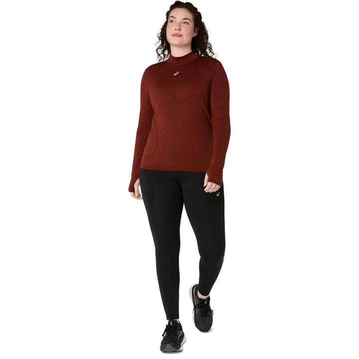 Asics Maglia Running Road Winter Seamless Singed Rosso Donna