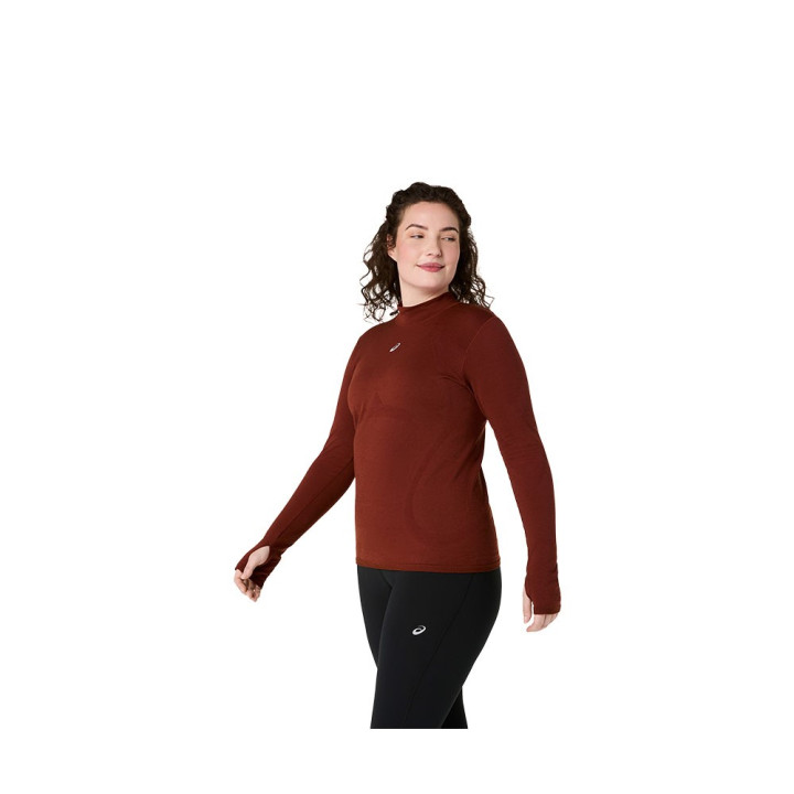 Asics Maglia Running Road Winter Seamless Singed Rosso Donna