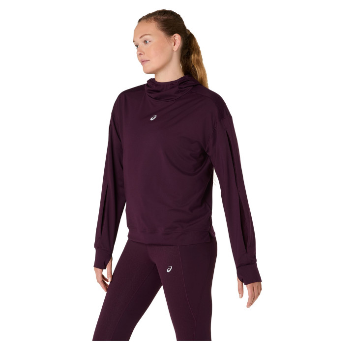 Asics Felpa Running Nagino Run Winter Dark Aubergine Donna