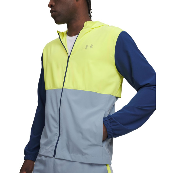 Under Armour Giacca Running Velociti Hooded Lime Grigio Uomo