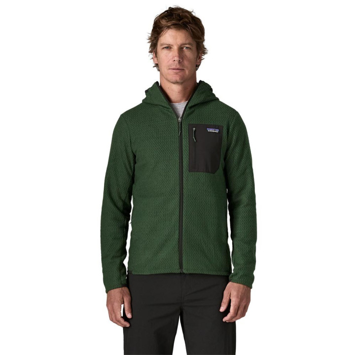Patagonia Felpa In Pile R1 Air Full-Zip Hoody Treeline Verde Uomo