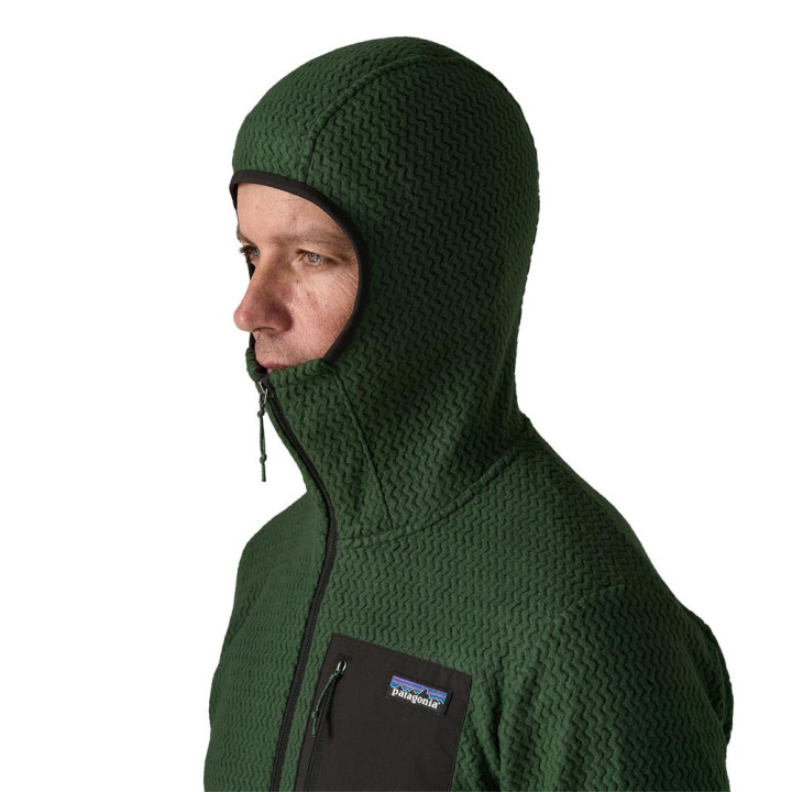 Patagonia Felpa In Pile R1 Air Full-Zip Hoody Treeline Verde Uomo