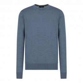 Maniche Lunghe Girocollo azzurro