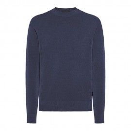 Maniche Lunghe Ciniglia Girocollo blu