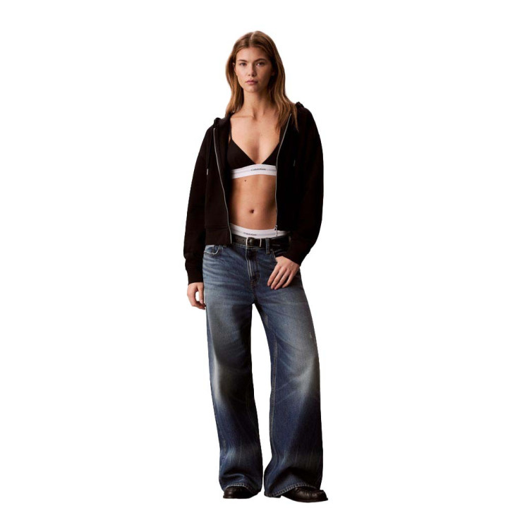 Calvin Klein Felpa Con Cerniera Monogram Nero Donna