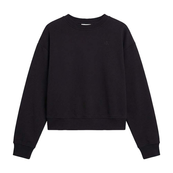 Calvin Klein Maglia Maniche Lunghe Girocollo Monogram Nero Donna