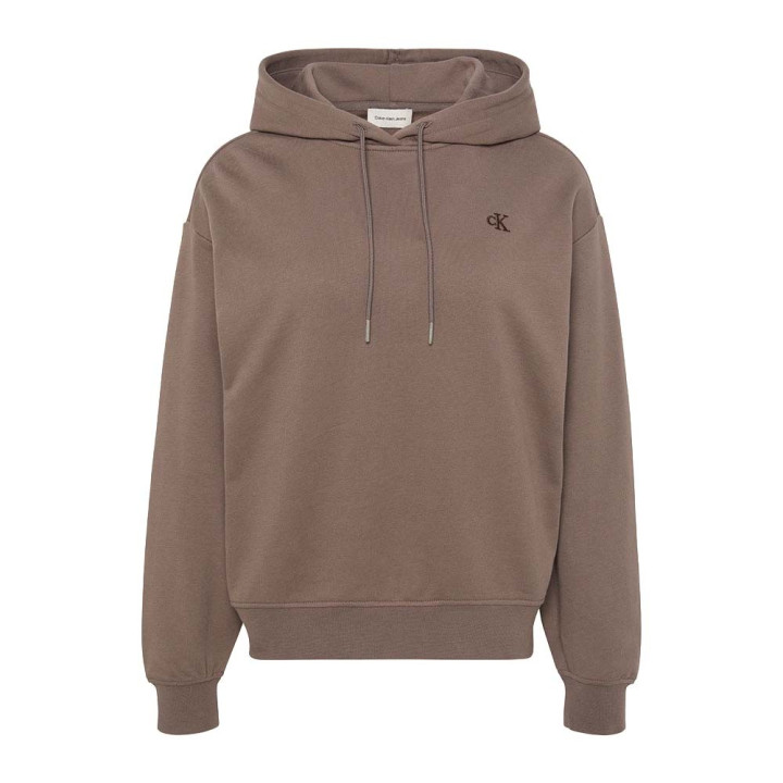 Calvin Klein Felpa Con Cappuccio Monogram Grigio Donna