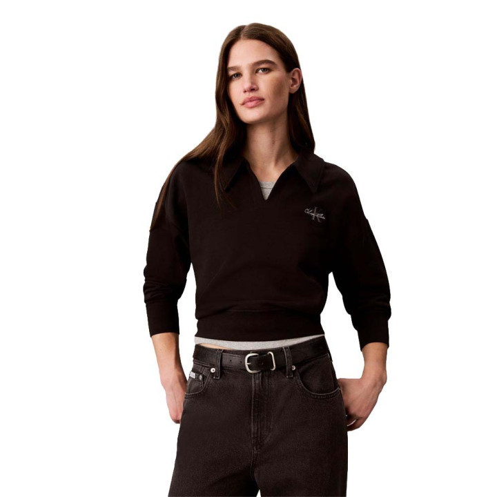 Calvin Klein Felpa Logo Nero Donna