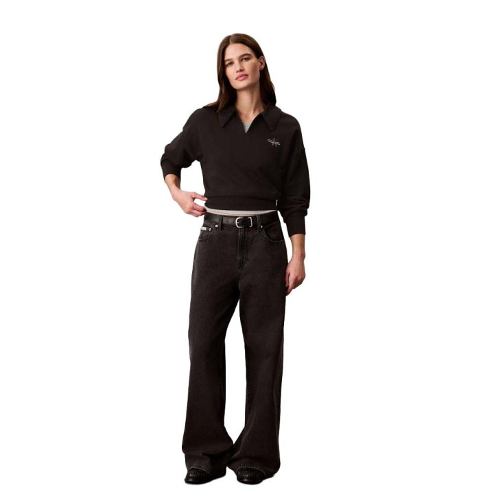Calvin Klein Felpa Logo Nero Donna