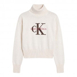Maniche Lunghe Dolcevita Big logo bianco