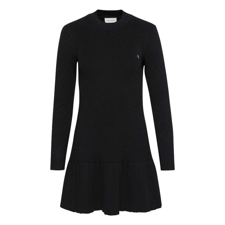 Calvin Klein Mock Neck Dress Nero Donna