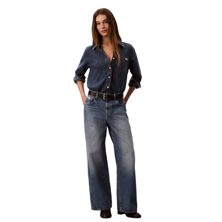 Calvin Klein Jeans The Wide Leg Aged Saphire Blu Donna