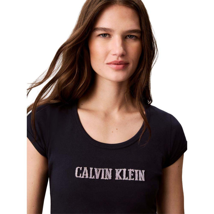 Calvin Klein T-Shirt Logo Varsity Nero Donna