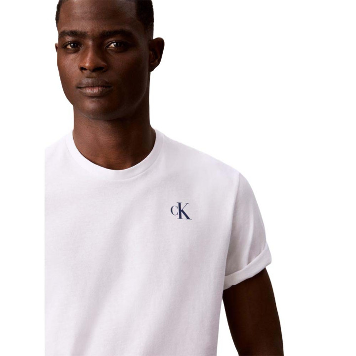 Calvin Klein T-Shirt Logo Piccolo Bianco Uomo