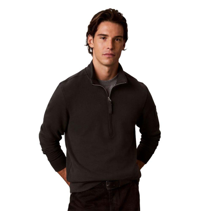 Calvin Klein Felpa Mezza Zip Badge Nero Uomo