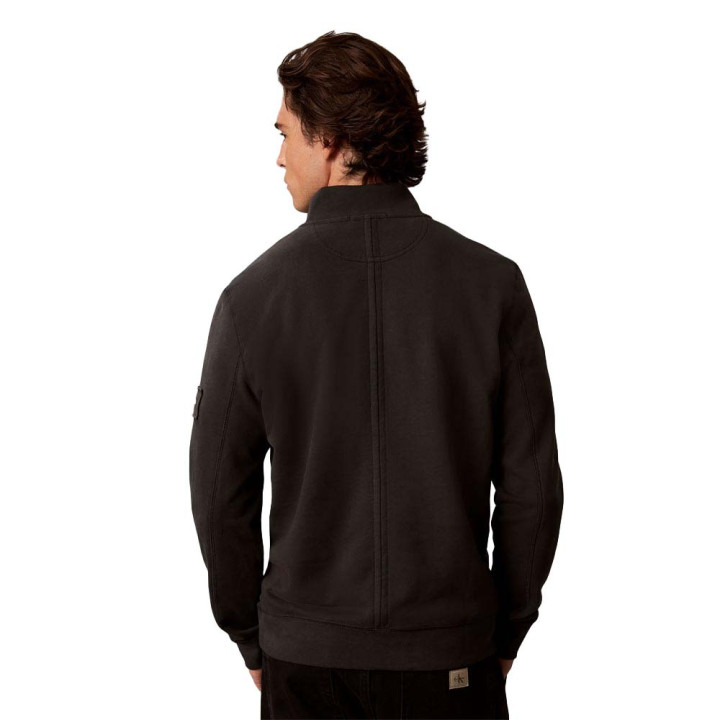 Calvin Klein Felpa Mezza Zip Badge Nero Uomo