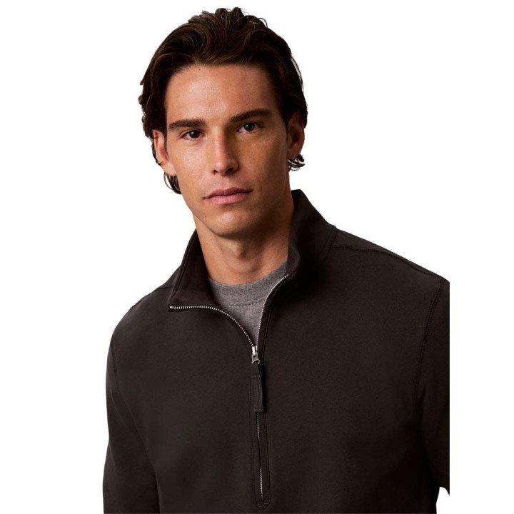 Calvin Klein Felpa Mezza Zip Badge Nero Uomo
