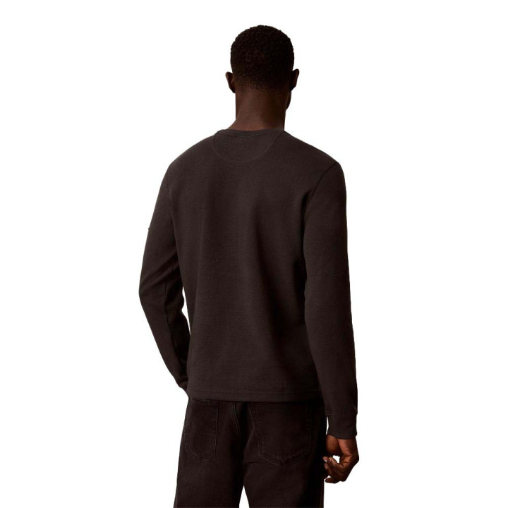 Calvin Klein T-Shirt Waffle Badge Nero Uomo