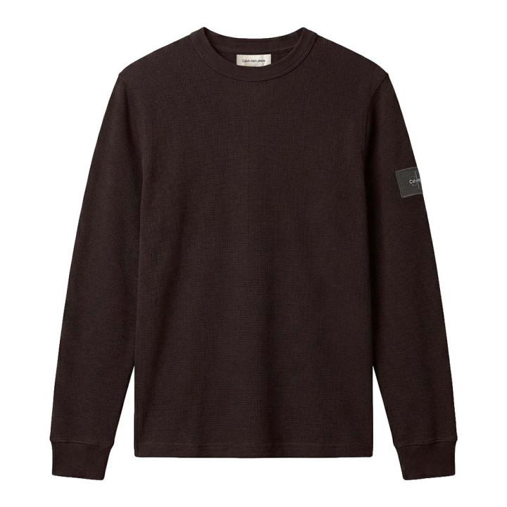 Calvin Klein T-Shirt Waffle Badge Nero Uomo
