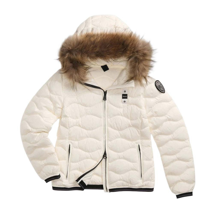 Blauer Piumino Aldie Con Pelo Bianco Donna