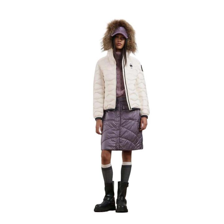 Blauer Piumino Aldie Con Pelo Bianco Donna