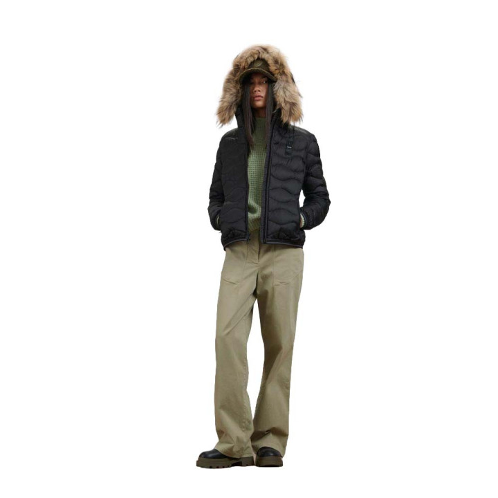 Blauer Piumino Aldie Con Pelo Nero Donna