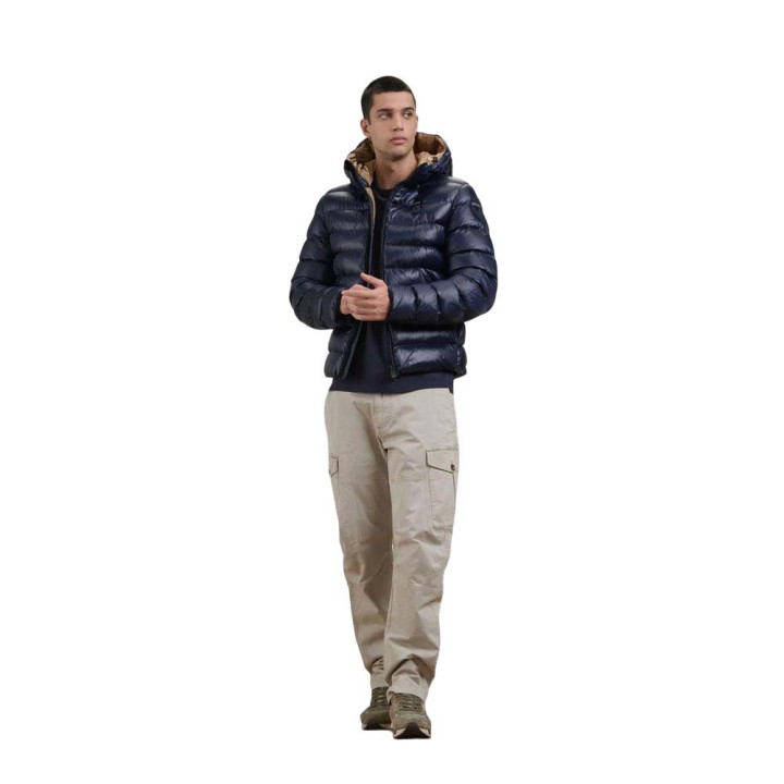 Blauer Piumino Con Cappuccio Adams Blu Uomo