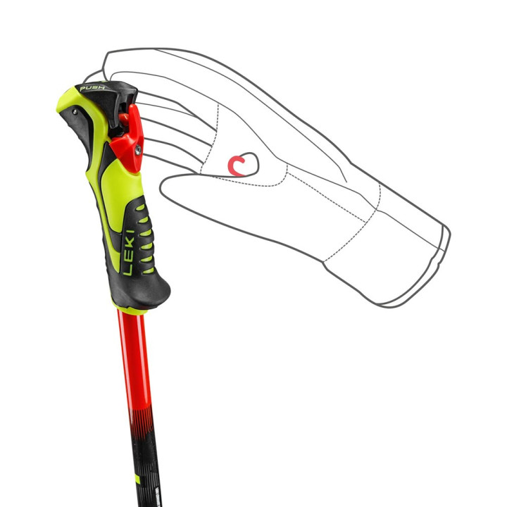 Leki Wcr Evo Lite Sl Tr Rosso Nero Giallo - Bastoncini Sci Uomo