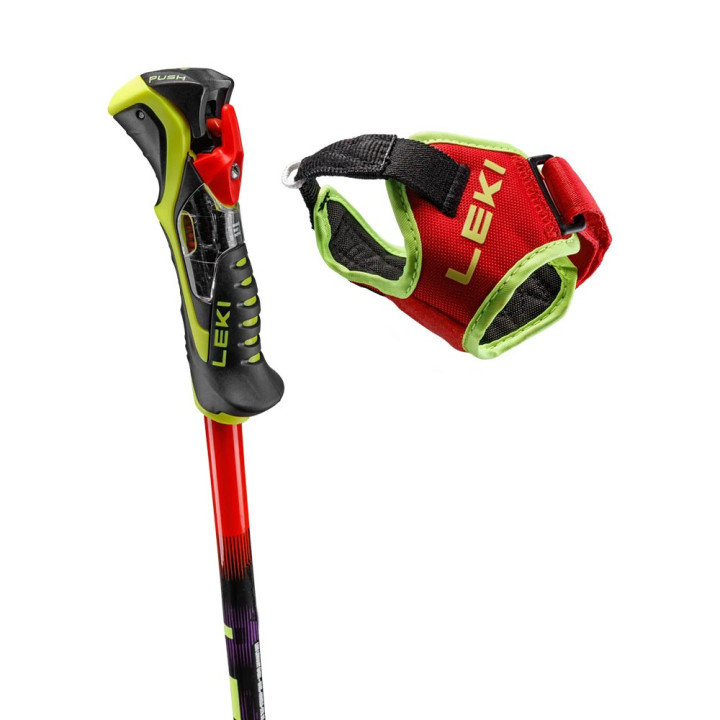 Leki Wcr Pro Lite Sl Tr Rosso Nero Giallo - Bastoncini Sci Uomo
