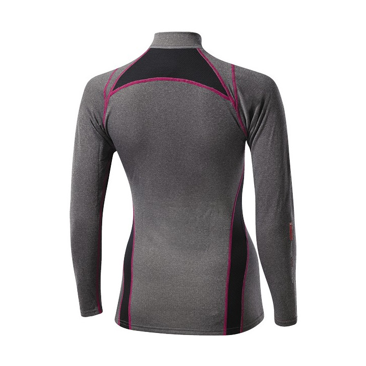 Mizuno Bt T-Shirt Ml Run 1/2 Zip Wool Finegrey/Pink Donna
