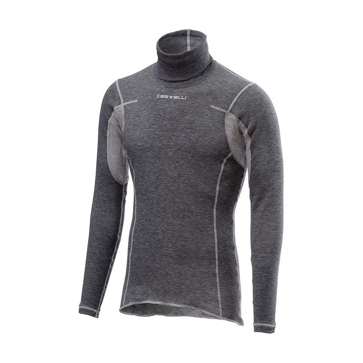 Castelli Maglia Manica Lunga Flanders Collo Alto Grigio Uomo