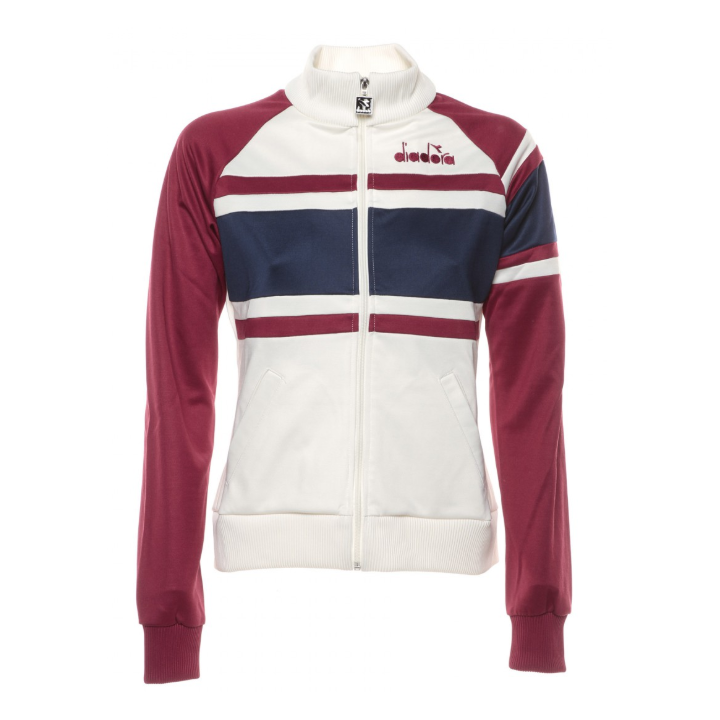 Diadora Giacca Con Cerniera Zip 80s Bianco Donna