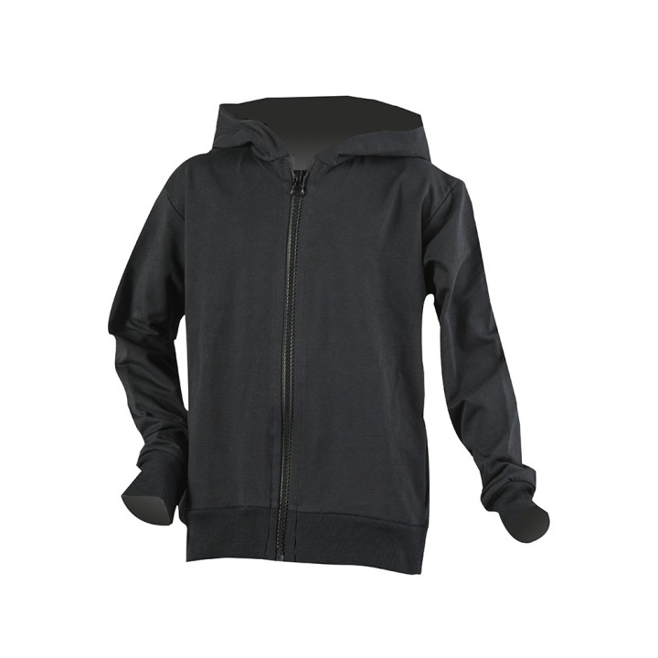 Get Fit Felpa Palestra Zip E Cappuccio Nero Bambina