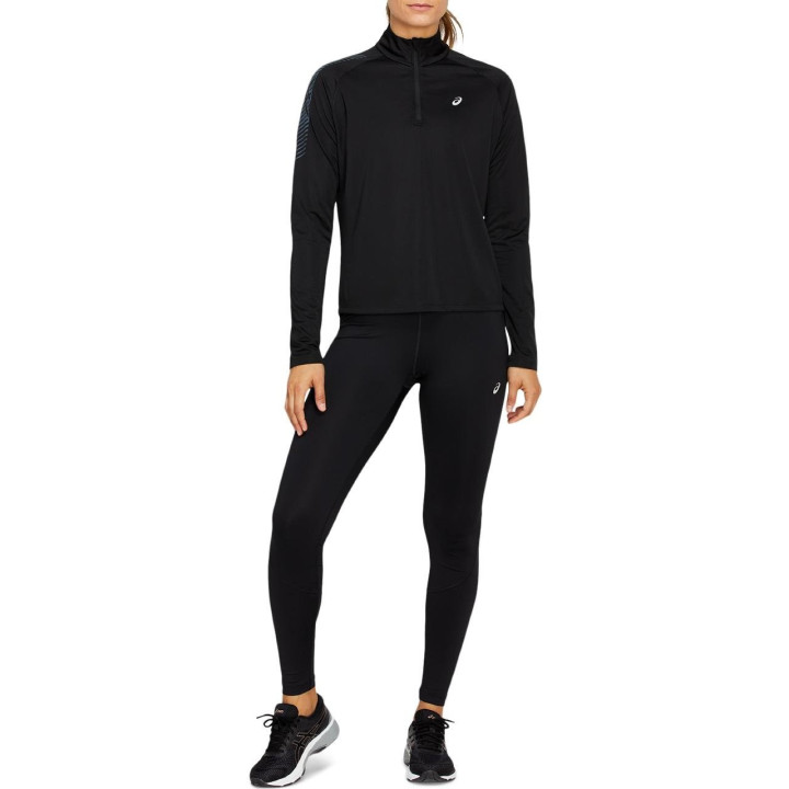Asics Maglia Running Ml Hzip Icon Performance Nero Donna