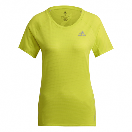 ADIDAS maglia running mezza manica adi runner giallo donna